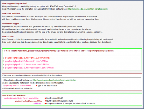 Recovery instructions included into HELP_DECRYPT file