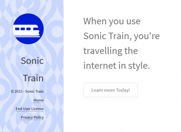 Sonic Train site with hardly any relevant product description