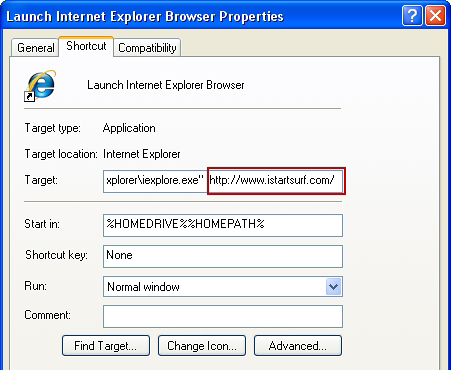 Internet Explorer Properties