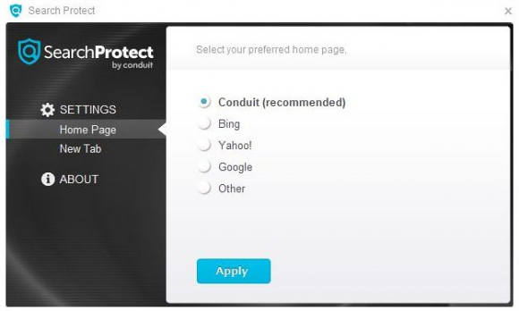 Undesired browsing recommendations enforced by Search Protect adware